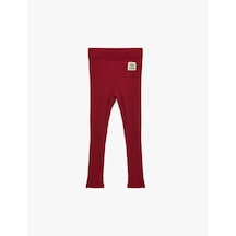 Koton Beli Lastikli Etiket Detaylı Pamuklu Tayt Bordo 6wkg40211ak Bordo
