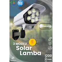 Kamera Görünümlü Solar Led Lamba Güneş Enerjilli Su Geçirmez Uzaktan Kumandalı Çok Renkli