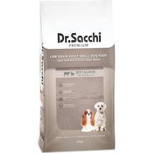 Dr. Sacchi Düşük Tahıllı Sığır Etli ve Kuzu Etli Mini Irk Yetişkin Köpek Maması 12 KG