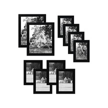 10 Parça Siyah Resim Çerçevesi Seti 8x10, 5x7 Ve 4x6 Boyutlarını İçerir. Kırılmaya Dayanıklı Cam. Asma Donanımı Dahildir