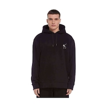 Kurukafa Skull Lockscreen Baskılı Siyah Erkek Örme Sweatshirt (530981454)