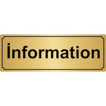 Information Yönlendirme Levhası 7Cmx20Cm Altın Renk Metal