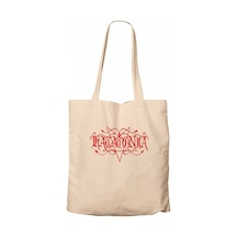Katatonia Logo Red Krem Kanvas Bez Çanta Krem