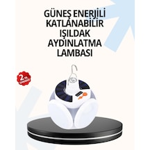 Katlanabilir 5 Kanatlı Solar Led Bahçe Ve Kamp Lambası Altın
