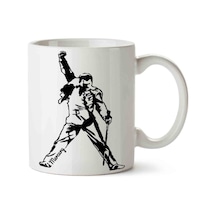 Freddie Mercury 11 Porselen Kupa Bardak Beyaz