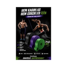 25-35-45 KG Direnç Bandı Seti Kas Geliştirme Lastiği Fitness Pilates Cross Training Bant 3 Sertlik