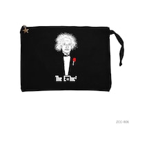 Einstein Emc2 Siyah Clutch Astarlı Cüzdan / El Çantası