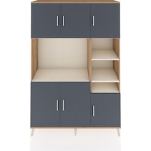 Hyperion Dolap 10 Raflı 6 Kapaklı 132x44x195 Çam-antrasit/aytaşı Çam