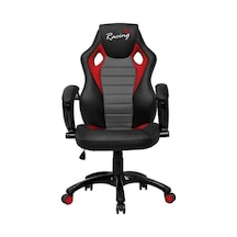 Max Racing Oyuncu Ve Çalışma Koltuğu - Gri-Siyah-Kırmızı-Gri - Siyah