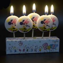 Minnie Mouse Bırthday Candle Vıp Kalite Minnie Mouse Pasta Mumu 5 Adet Minnie Mouse Doğum Günü Mumu Renkli