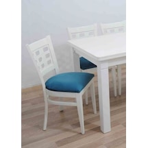 Masa -sandalye Takımı Model 9GÖZ Kayın Torna Retro Parlak beyaz Sandalye Sabit masa Köşe  El Yapım