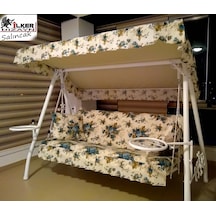 Ilkerdizayn Yataklı Masalı Ferforje Bahçe Salıncağı