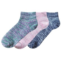 Simli Renk Geçişli Nagata Kadın Patik Çorabı 3Lü Set