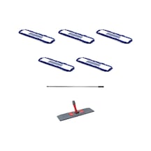 Cod-ex Orlon Mavi Statik Toz Mop Takımı Seti 50 CM - Mop 5'li + Mop Tutucu + Sap