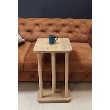 Tekerlekli Ahşap Ayaklı Tembellik C-sehpa Zigon Yan Koltuk Laptop Servis Sehpası Zigon 35x40