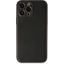 Apple iPhone Uyumlu 13 Pro Max Kılıf Coco Deri Silikon Kapak - Siyah Diğer