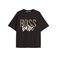 Kalic Studio Y2k Vintage Leopar Baskılı Siyah T-shirt Kod 172 Siyah-172
