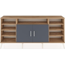 Arges Konsol 8 Raflı 2 Kapaklı 176x30x83 Çam-antrasit/çam Antrasit/çam