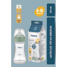 Mooma Neutra Antikolik Tritan Biberon 250 Ml 6-18 Ay Orta Akış - Çağla