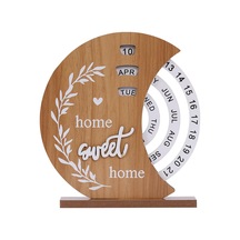 Suntek Ahşap Sürekli Takvim El Sanatları Masa Aksesuarları Ay