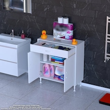 Modilayn Emir 80x88x32,5 Cm 1 Çekmece 2 Kapak 1 Raf 2 Bölme Çok Amaçlı Banyo & Mutfak Dolabı Beyaz