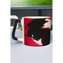 Devilman: Crybaby Anime Baskılı Seramik Lüks Kupa 1 Adet Özel Siyah Kulp Dalga Kulp V3d Çok Renkli