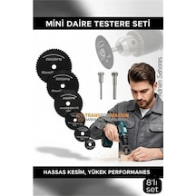 Bfs 8'lı Karbür Çelik Mini Daire Testere Seti - Hss Döner Kesici Bıçak Ve Mandren Takımı