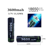 10 Adet 18650 Pil 3600 Mah 3,7v 13,32 Wh Şarjlı Lion Pil Kaliteli Tasarım Kalem Pil Değildir