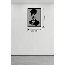 Znv Zenvia Mey İthalat Atatürk Line Art Metal Görünümlü Ahşap Tablo - Modern Ofis Ve Ev Dekoru Znv2025 Cmn Diğer