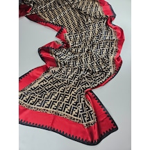 Miorel Scarfs Premium Yeni Sezon F Desen İpek Vual Şal Silk Scrafs Shawl Hijab Kırmızı