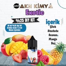 Exotic Yoğun Dıy Kit Çilek Ahududu Ananas Gıda Aroması %25 Oranda Aroma İçerir Hazır Değildir 30 Ml