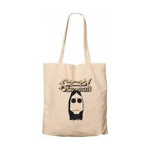 Ozzy Osbounre Drawing Krem Kanvas Bez Çanta Krem