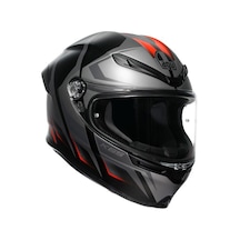 Agv K1 E2206 Lyzard Matt Siyah Gri Kırmızı  Motosiklet Kaskı