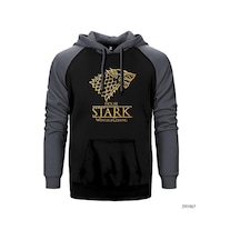 Game Of Thrones House Stark Winter İs Coming Gri Renk Reglan Kol Sweatshirt / Hoodie