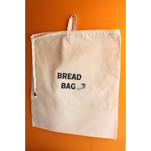 Büyük Boy Bread Bag Askılı Keten Ekmek Torbası 50x40cm