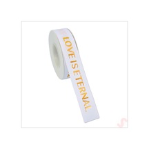 Grogren Kurdele Eternal Altın Baskılı, 2,5cm X 23mt - Beyaz 0 - 99