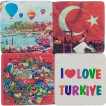 Türkiye Temalı Dörtlü Taş Magnet
