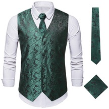 Ikkb Sonbahar Giyim Yeni Moda Erkek İşlemeli Yelek Yeşil