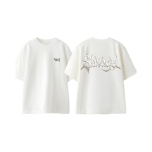 Thewert Savage Tasarım Sırt Baskılı Pamuk Beyaz Oversize T-shirt