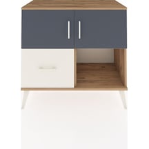 Hyperion Şifonyer 2 Raflı Tek Çekmeceli 2 Kapaklı 88x44x80 Çam-antrasit/aytaşı Antrasit/aytaşı