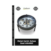Metal Çarklı Sehpa Saat Hediyelik Eşya Masa Saati Çok Renkli