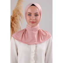 Melodi Scarf Kadın Tesettür Pratik Çıtçıtlı Sandy Fular Hazır Şal Pudra Pudra