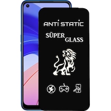 Oppo Uyumlu A55 Tam Kaplayan Anti Statik Dayanıklı Ekran Koruyucu Süper Cam