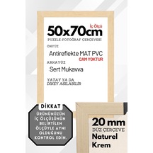 Krem-20mm-50x70 Cm Mat Pvc Li Camsız Fotoğraf 1000 Parça Puzzle Belge Çerçeve Yatay Dikey Asılabilme 77211527