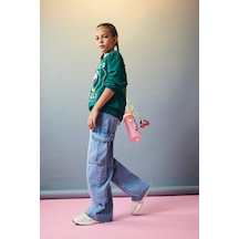 Defacto Kız Çocuk Wide Leg Kargo Geniş Paça Jean Pantolon E5878a825aunm39 Mavi