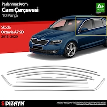 S-dizayn Skoda Octavia A7 Sd Krom Cam Çerçeve Seti 10 Prç 2013-2020 A+ Kalite