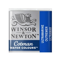 Winsor & Newton Cotman Yarım Tablet Suluboya Ultramarine 660 Karışık