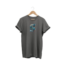 Widi S Baskılı Gri T-shirt Antrasit