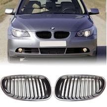 Bmw 5 Serisi E60 2004-2009 Ön Panjur Seti Krom Siyah 51137027061/62