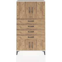 Arges Dolap 2 Raflı 4 Çekmeceli 4 Kapaklı 88x30x163 Aytaşı-çam Aytaşı